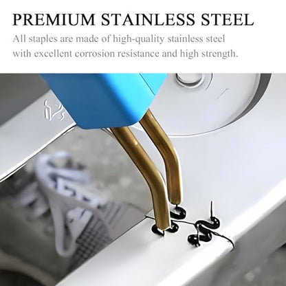 Hovom 1200PCS Plastic Welding Staples, 6 Sizes 0.6mm 0.8mm Big Wave Plastic Welder Staples, Stainless Steel Hot Staple for Car Bumper Repair, Bumper Welding Rods Repair Kit (1200PCS) - size: 1200PCS