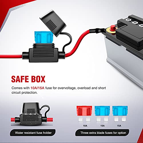 Nilight - NI -WA 06 LED Light Bar Wiring Harness Kit - 2 Leads 12V On Off Switch Power Relay Blade Fuse for Off Road Lights LED Work Light, 2 Years Warranty - color: 16AWG Wiring Harness Kit - 2 Leads