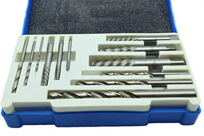 TEMO 12 pc Screw Extractor Damaged Broken Bolt Removal Set Kit Drill Easy Out - size: 12pc sest