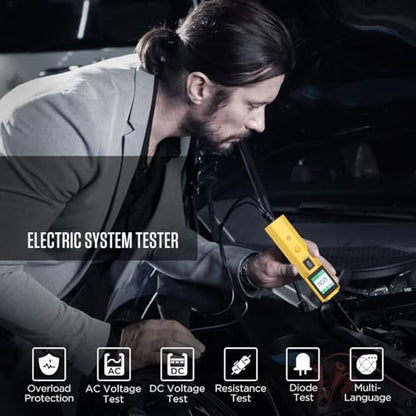 BT260 Automotive Circuit Tester Power Probe Kit, 6V 12V 24V Electrical System Diagnostic Tool with Multimeter, TFT Color Display, Smart Overload Protection, 20ft Cable for Vehicle Truck Boat