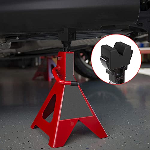 Seven Sparta 4 Pcs Jack Stand Pads Adapter Pinch welds Protectors (Cube, 4) | Universal Fit for Most 3 Ton Jack Stands,Heavy Duty Rubber,Anti-slip Surface,Protect Pinch Welds&Frame Rails,V groove Design - style: cube 4