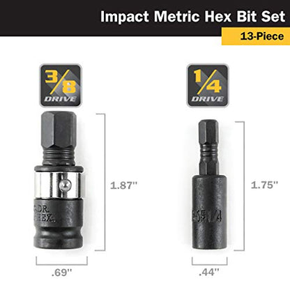 Titan 16038 13-Piece Metric Impact Grade Hex Bit Set - style: Impact