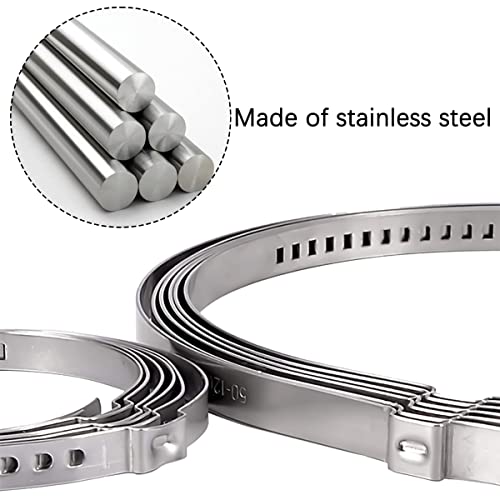 10PCS CV Joint Boot Crimp Clamp Kit, Stainless Steel Adjustable Drive Shaft AXLE Boot Clamp, 5pcs Small and 5pcs Large, Universal Automotive Accessories for Car