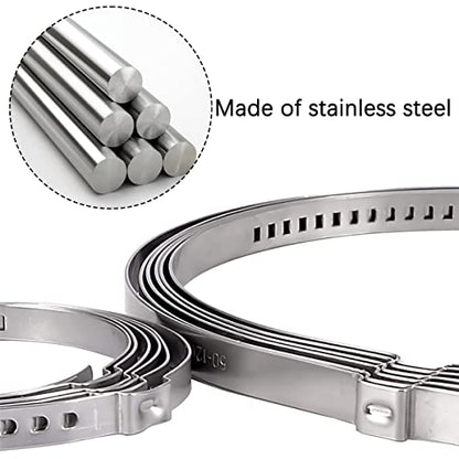 10PCS CV Joint Boot Crimp Clamp Kit, Stainless Steel Adjustable Drive Shaft AXLE Boot Clamp, 5pcs Small and 5pcs Large, Universal Automotive Accessories for Car