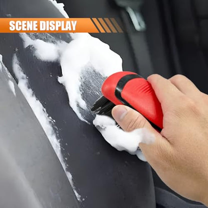 Car Carpet and Upholstery Cleaning Brush, Stiff Bristle Car Detailing Carpet Scrub Brush with Hanging Hole, Vehicle Interior Detailing Brushes for Floor Mats, Couch, Leather Seat (Red) - color: Red