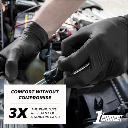 1st Choice Nitrile Gloves, Disposable, Latex-Free, Black, 6 Mil, Industrial, for Mechanics, Cleaning, Automotive and Home Use - size: Small, style: 2 Boxes of 100