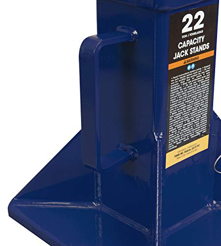 TCE 22 Ton (44,000 lb) Capacity Heavy Duty Steel Jack Stands, 2 Pack, T70072 , Blue - style: Normal