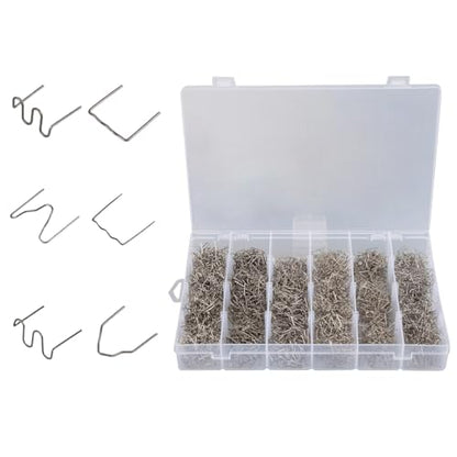 3000 PCS Plastic Welding Staples, 6 Types Hot Staples Welding Rods with Storage Box, Plastic Welding Wave Staples for Repair All Car Bumpers Plastic Cracks Plastic Handmade