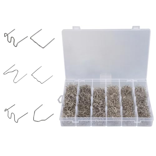 3000 PCS Plastic Welding Staples, 6 Types Hot Staples Welding Rods with Storage Box, Plastic Welding Wave Staples for Repair All Car Bumpers Plastic Cracks Plastic Handmade