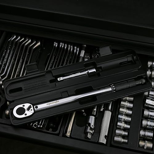 EPAuto 1/2-inch Drive Click Torque Wrench + Impact Universal Joint Set