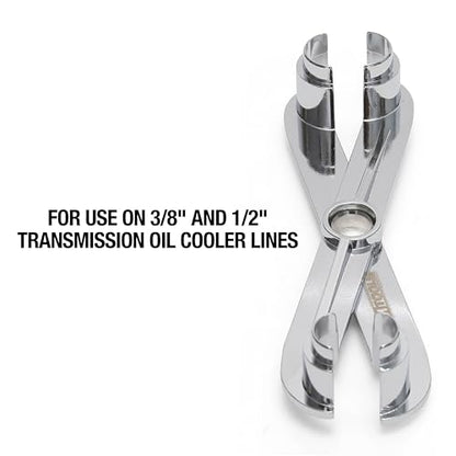 OEMTOOLS 24688 Transmission Line Disconnect Tool, Quickly Removes 3/8" and 1/2" Oil Cooler Lines, Step Design for Ford and Cadillac Vehicles, Durable Metal Construction - style: Transmission Oil Cooler Line Scissors