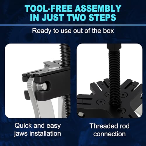 Gear Puller Set, 3" and 7" Puller Kit, 3 Jaw Gear Bearing Flywheel Pulley Removal Tool, 2 or 3 Reversible Jaws Wheel Puller