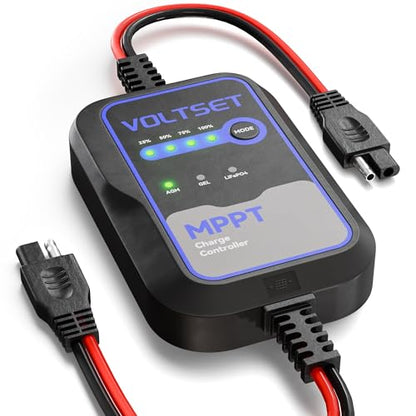 Voltset MPPT Solar Charge Controller 12V for Solar Panels Up to 50W | IP67 Waterproof | LED Indicators | For RV, Marine, Camper & Trailer | Supports Gel, AGM, Lead-Acid & LiFePO4 - style: Mppt Solar Charge Controller use Below 50W