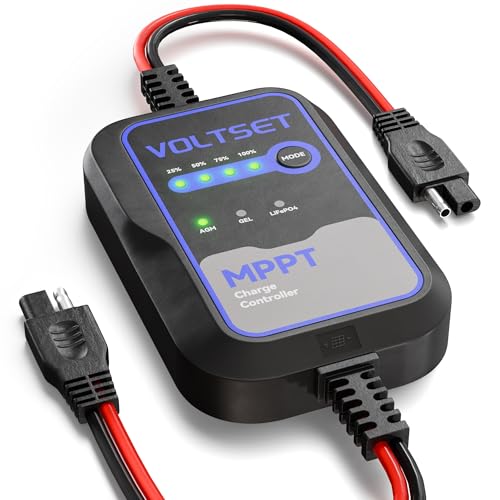 Voltset MPPT Solar Charge Controller 12V for Solar Panels Up to 50W | IP67 Waterproof | LED Indicators | For RV, Marine, Camper & Trailer | Supports Gel, AGM, Lead-Acid & LiFePO4 - style: Mppt Solar Charge Controller use Below 50W