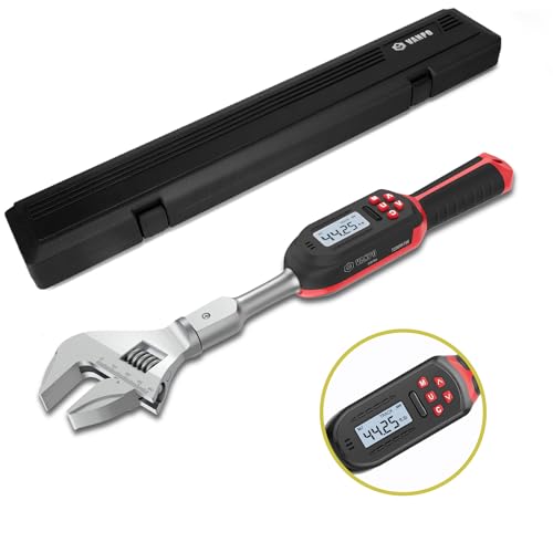 VANPO Digital HVAC Torque Wrench 2.2-44.2 ft.lb, 38mm Adjustable Jaw | 3-60 N.m Range, ±2% Accuracy, LED Buzzer Alert, 9x12mm Open End, Adjustable Digital Torque Wrench for Mini Split AC, Pipeline - size: 2.2-44.3ft.lb/3-60N.m (9×12mm)