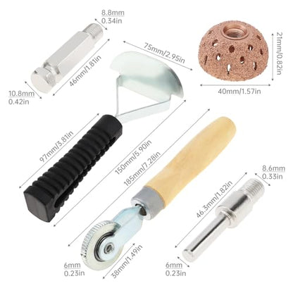 40mm Tungsten Steel Polishing Wheel Tire Repair Tool, with Patch Roller and Repair Scraper for Car Tire Grinding (40mm)
