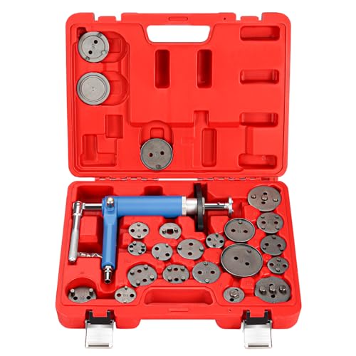 Pneumatic Brake Caliper Compression Tool, 24PCS Air Disc Brake Piston Compression Tool Kit, Rewind Spreader Air Tool Set for Cars Trucks