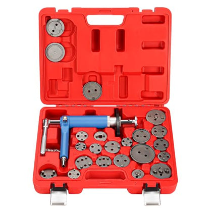 Pneumatic Brake Caliper Compression Tool, 24PCS Air Disc Brake Piston Compression Tool Kit, Rewind Spreader Air Tool Set for Cars Trucks