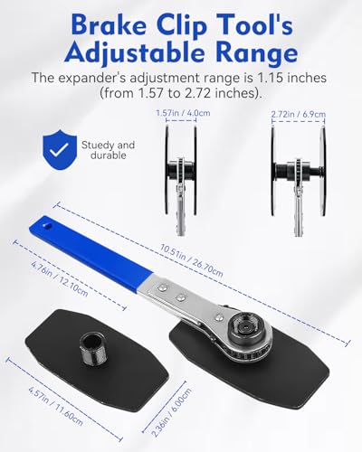 Witaxima Upgraded Brake Caliper Compression Tool 4 in 1 Universal Caliper Piston Compressor Tool with 4 Brake Caliper Hangers Brake Pad Spreader Tool with 360°Swing Ratchets for Car Brake Repair Blue - color: Blue-M