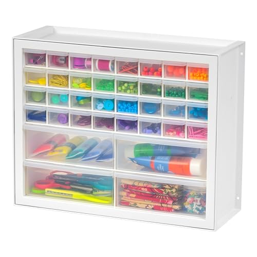 IRIS USA 36-Drawer Storage Cabinet, Made in USA, Small Parts Storage Craft Organizer, Tool Chest, Hardware, Electronics, Screws, Nuts & Bolts, Garage & Workshop Storage, Teacher Toolbox, White - color: White, size: 36 Drawer