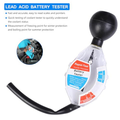 Car Rapid Battery Hydrometer Tester, Deep Cycle Vehicle Battery Hydrometer Testing Tool, Professional Fast Auto Battery Analyzer Density Detection, Universal for SUV, RV, Truck