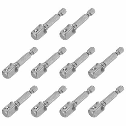 HARFINGTON 10pcs Impact Socket Adapter 3/8" Square Drive 1/4" Hex Shank 2" Long Extension Bit for Axle Nut Driver Drill Socket Sets - size: 3/8" x 2"