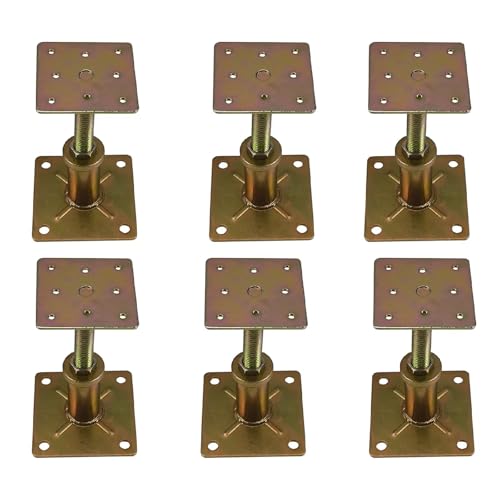 6 Pack House Floor Joist Support Jacks Adjustable 4 1/3"-7" for Leveling | Galvanized Steel, Small Mini Screw Jack Post Pole for Lifting, For Shed Stairs Porches Decks Crawl Spaces Leveling - size: 4.3-7 inch