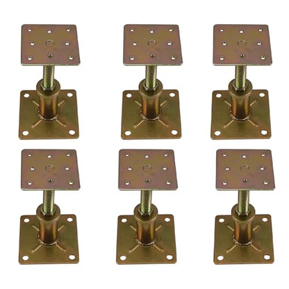 6 Pack House Floor Joist Support Jacks Adjustable 4 1/3"-7" for Leveling | Galvanized Steel, Small Mini Screw Jack Post Pole for Lifting, For Shed Stairs Porches Decks Crawl Spaces Leveling - size: 4.3-7 inch