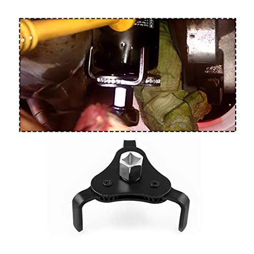 AUCELI Universal Oil Filter Wrench, 3 Jaw Adjustable Oil Filter Removal Tool, 2 Inch to 4-1/4 Inch Range Heavy Duty Oil Filter Change Set - color: Black/White