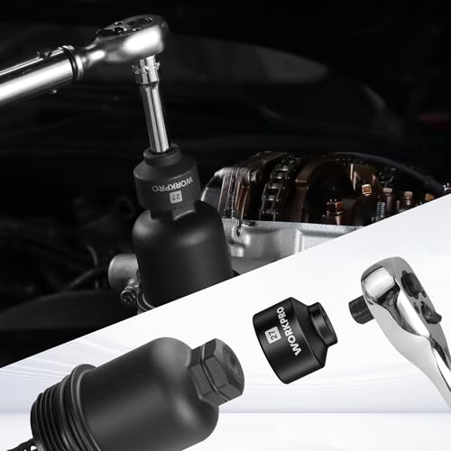WORKPRO 27mm Oil Filter Socket Wrench, Oil Filter Removal Tool, Oil Filter Change Set, Ideal for Some Mercedes, Volkswagen, Hyundai, Kia, Minis, and Smart Car - style: 27mm