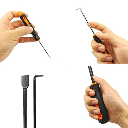 9Pcs Precision Hook and Pick Set with Scraper. Car Auto Oil Seal/O-Ring Seal Gasket Mini Precision Hooks Puller Remover,Excellent Home and Car Repair Remover Tools - size: 9set