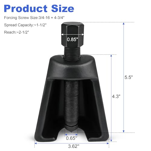 Heavy-Duty Conical Pitman Arm Puller Replace 8150 for Cars & Light Trucks, 3/4-16 Forcing Screw, Steering Removal Tool