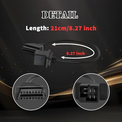 OBD1 to OBD2 Cable fit for Je-ep 6 Pin to 16 Pin OBD Diagnostic Adapter | Compatible for Jeep/Dodge/Chrysler Vehicles 6pin to Obd2 Diagnostic Cable Connector,Work with Obd ii Scanner Tool/Code Reader - style: Fit for jeep-6pin