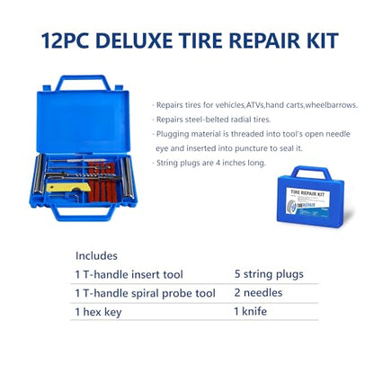 Set of 5 Floor Jack and Jack Stands, 2 Ton(4400lb) Low Profile Floor Jack,2 Piece 3T Jack Stand &12 Piece Tire Repair Kit Heavy Duty Steel Racing Floor Jacks with Single Piston Quick Lift Pump - color: Lift 3.3"-15.2" 2 Ton(4,400lb) Blue Steel Set of 5