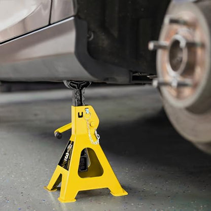 YELLOW JACKET 3 Ton Low Profile Hydraulic Floor Jack with 3 Ton Double Locking Jack Stands