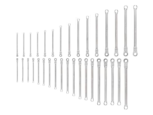 TEKTON Long Fixed/Flex Head Ratcheting Box End Wrench Set | WRB95006 - size: 34-Piece (1/4-1 in.), style: No Organization