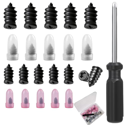 Tire Repair Nails Kit with 2 Sizes, Screw in Tire Repair Plugs with Box and Screwdriver, Fast Self-Service Tire Repair Tools (20 pcs) - color: 20 pcs
