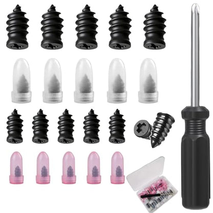 Tire Repair Nails Kit with 2 Sizes, Screw in Tire Repair Plugs with Box and Screwdriver, Fast Self-Service Tire Repair Tools (20 pcs) - color: 20 pcs