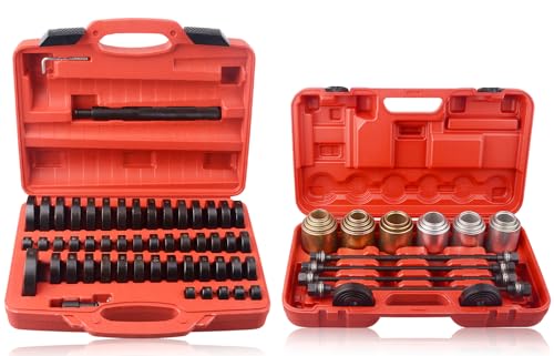 DAYUAN 52 in 1 Custom Bushing Driver Set Bundle with Universal Press and Pull Sleeve Remove Install Bushes Bearings Garage Tool Kit