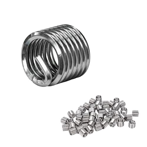 100PCS Thread Repair Insert, M6 × 1.0 × 1.5D Helicoil Metric Thread Sleeve Steel Sheaths Wire Thread Inserts, 304 Stainless Steel Helicoil Coiled Wire Screw Thread Repair Kit - color: 9mm