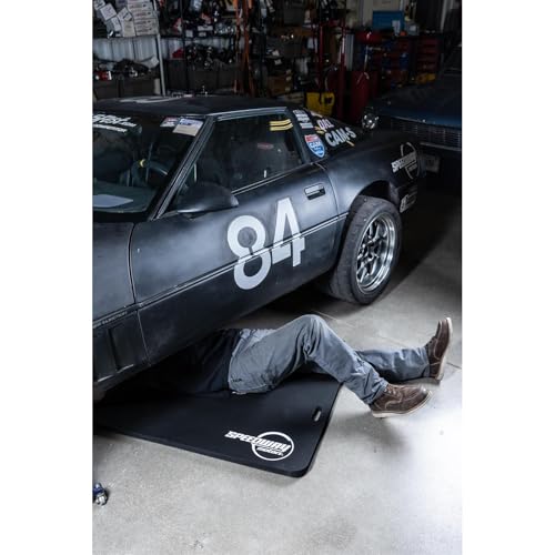 Large Foam Work Mat and Kneeling Pad for Garage or Racing Pits | 1in Thick Foam Cushions Back Knees Elbows, 46x30in Large Surface for Work Area, Built In Handles for Easy Carry