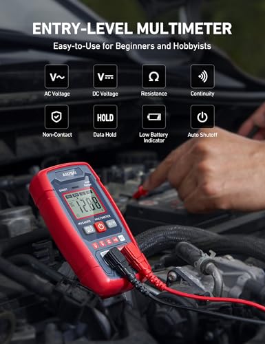 AstroAI Multimeter Tester 4000 Counts, Smart Measuring Mode, Auto-Ranging Digital Volt Meter, Fast Accurately Measures AC/DC Voltage, Resistance, Continuity, Supports a Non-Contact Voltage Function - style: Smart Mode