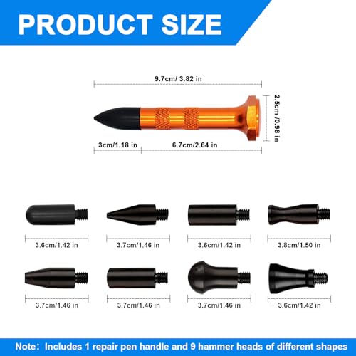 Paintless Dent Repair Kit Professional Auto Body Puller Tool- 17 Pack | Professional paintless dent repair kit designed for auto body dent removal and car dent puller applications - size: Dent Puller Kit-17 Pack