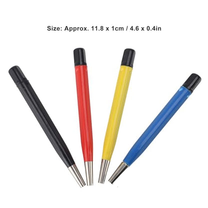 Fiberglass Scratch Brush Pen, 4 Pack Scratch Brush Pen Set, Glass Fiber, Brass, Steel and Nylon, Pen Prep Sanding Brush with Adjustable Tips for Jewelry Watch Coinss Cleaning