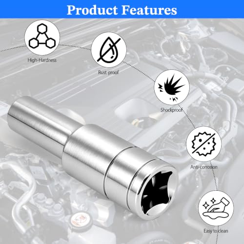 2 Pcs 1/2" Drive 14mm Deep Impact Socket | Anti-Rounding 12 Point Design, Square Chamfered Opening, Easy Removal of Axle Nut - color: Deep, size: 14mm