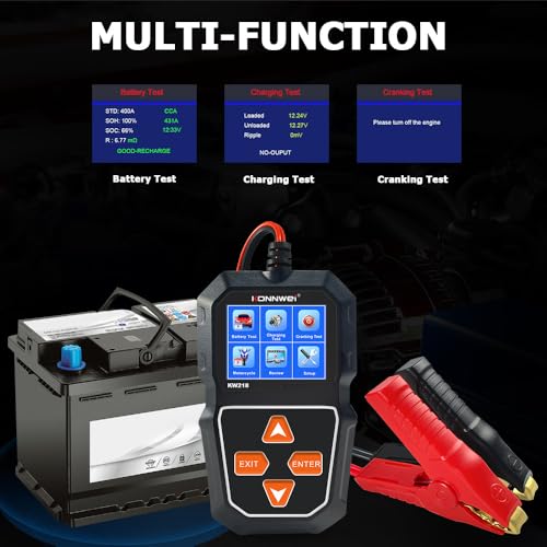 Car Battery Tester, Battery Load Tester Automotive 12V Alternator Starter Tester Digital Auto Battery Analyzer Charging Cranking System Tester for Car Truck Marine Motorcycle Boat