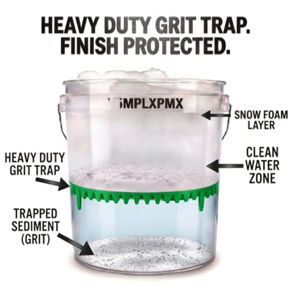 10.4" Heavy Duty Car Wash Bucket Insert (2-Pack) & Wash Mitt Kit - 10.6 oz Detailing Dirt Separator & Grit Trap, Scratch-Free Auto Wash, Fits 3.5 to 5 Gallon Buckets (Green Kit) - color: 2pack Green
