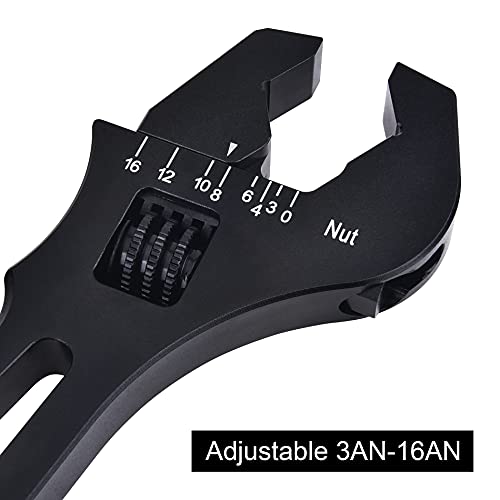 EVIL ENERGY AN Fitting Hose Wrench Adjustable 3AN-16AN Aluminum Black - color: Black, size: Adjustable 3AN-16AN