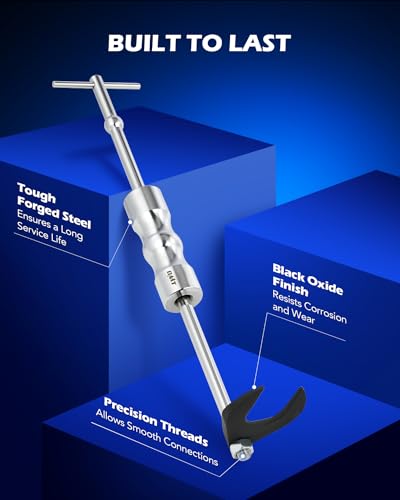 OMT Inner CV Axle Puller Tool Set with 5/8"-18 Slide Hammer & Adapter | Inner CV Joint Removal Tool Kit, Front Wheel Drive Axle Puller Set Compatible with Taurus Sable FWDs from 1986 to 2021 - color: Silver Slide Hammer, size: 2" CV Joint Fork