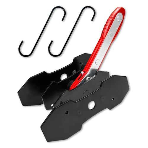 YATOINTO Brake Caliper Compression Tool,Caliper Piston Compressor Tool with Extra 2Pcs Large Plates 1.57"-2.95" for Disc Brake Pad Spreader,Brake Caliper Press Tool with 2 Break Caliper Hangers,Red - size: 2 Pcs Steel Plates